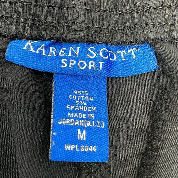 Karen Scott Sport Black Knit Drawstring Shorts Pockets M - Picture 7 of 10